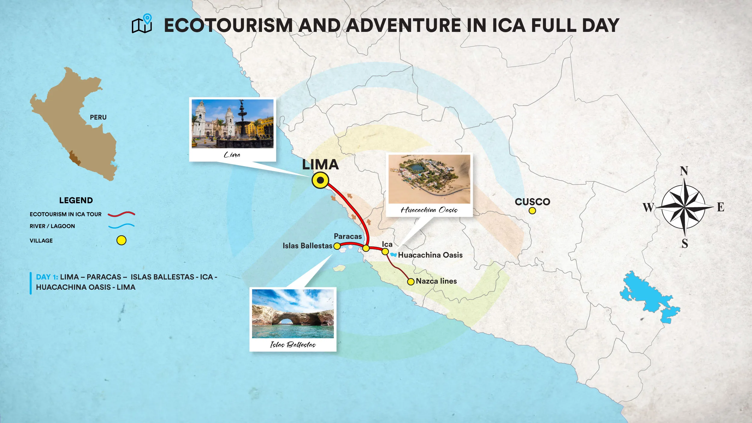Ecotourism and Adventure in Ica Full Day